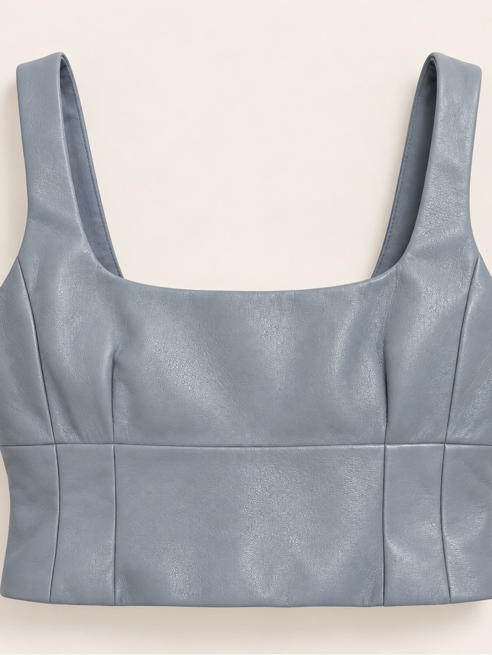 Aritzia Wilfred Shine Bustier Dune Blue Vegan Leather S